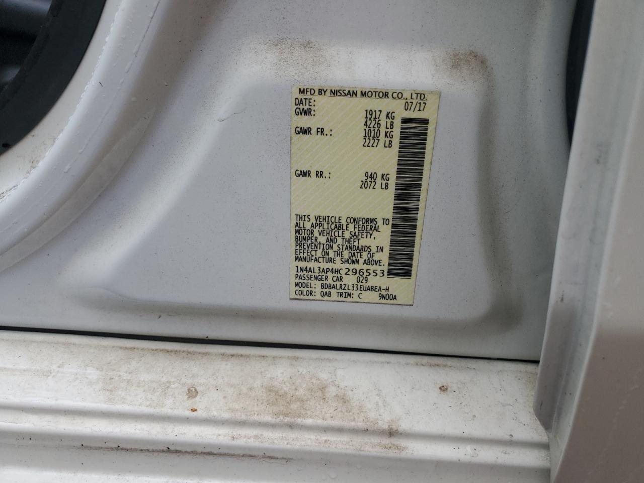 2017 NISSAN ALTIMA