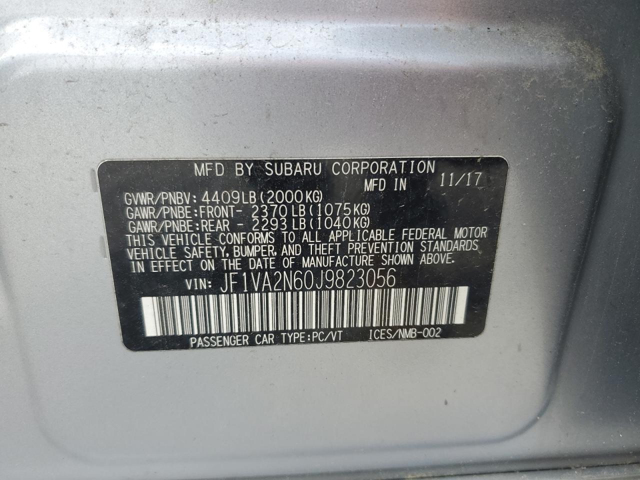 2018 SUBARU WRX