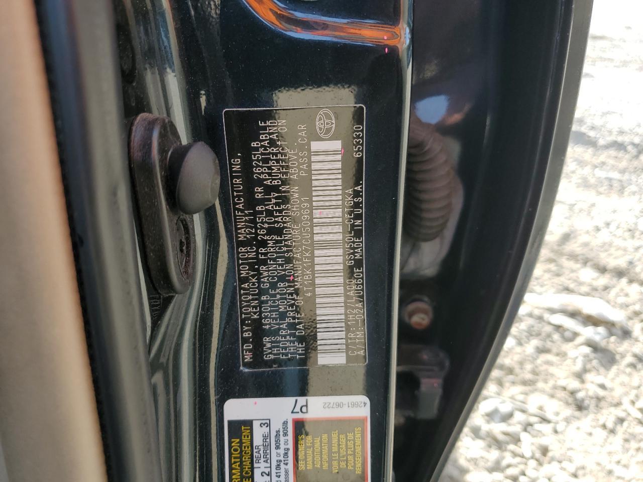 2012 TOYOTA CAMRY