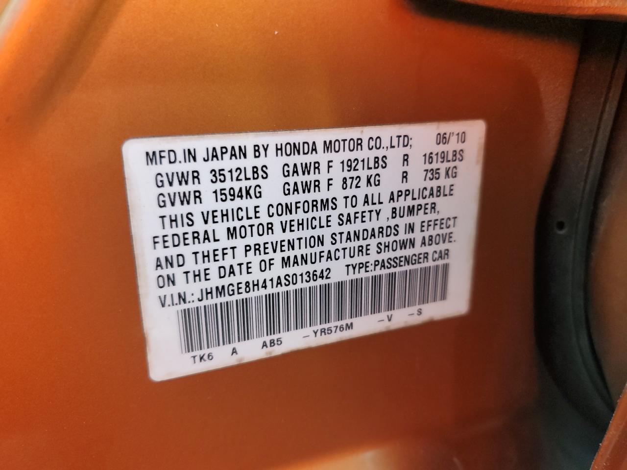 2010 HONDA FIT