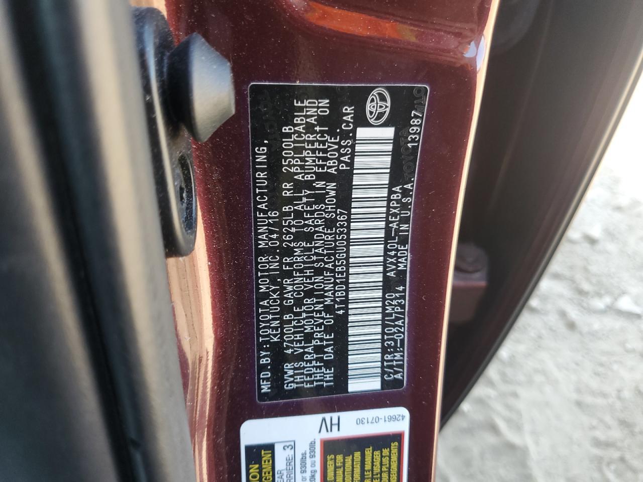 2016 TOYOTA Avalon