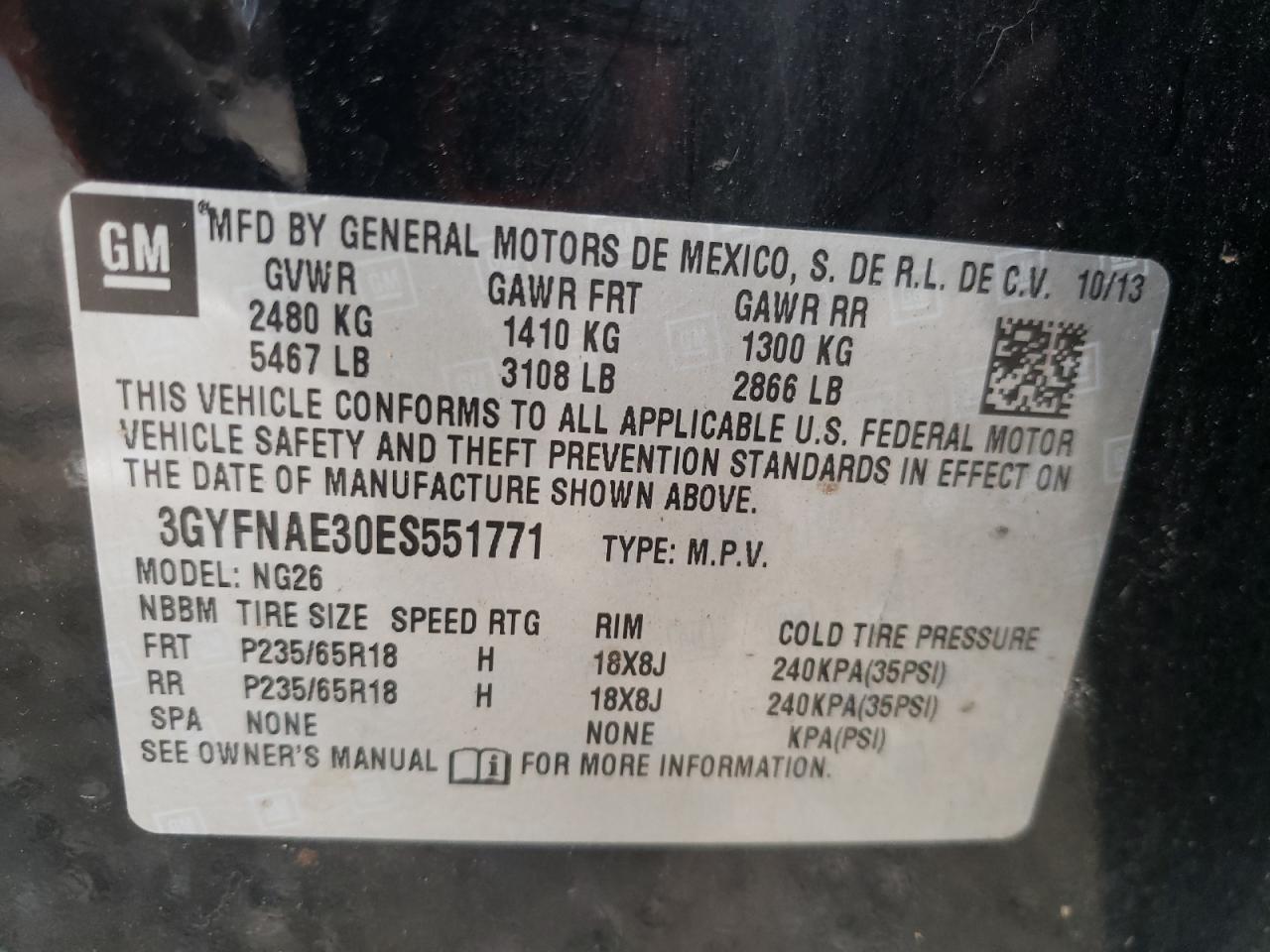 2014 CADILLAC SRX