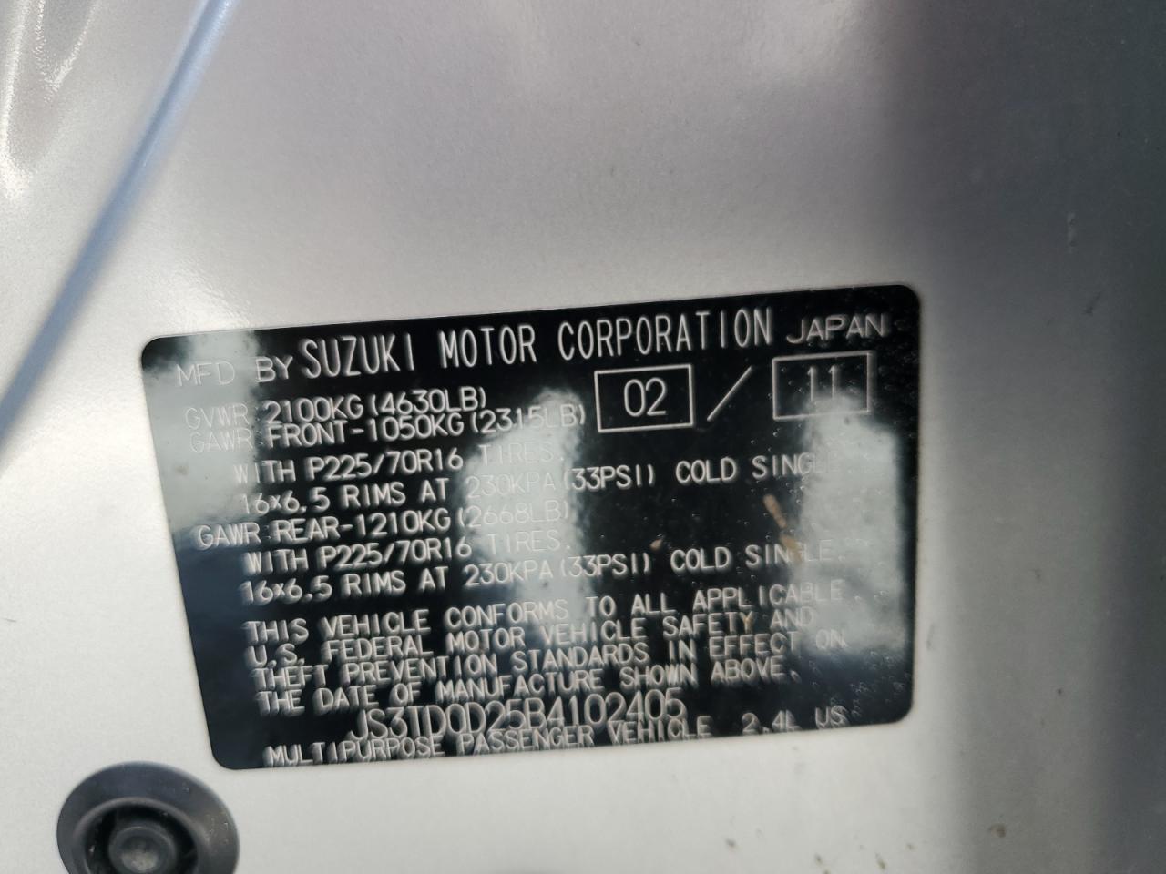 2011 SUZUKI Grand Vitara