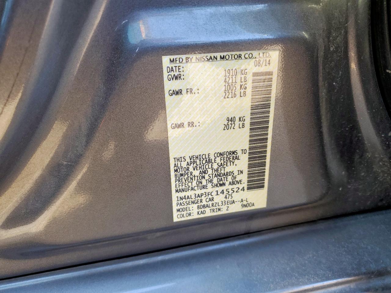 2015 NISSAN ALTIMA