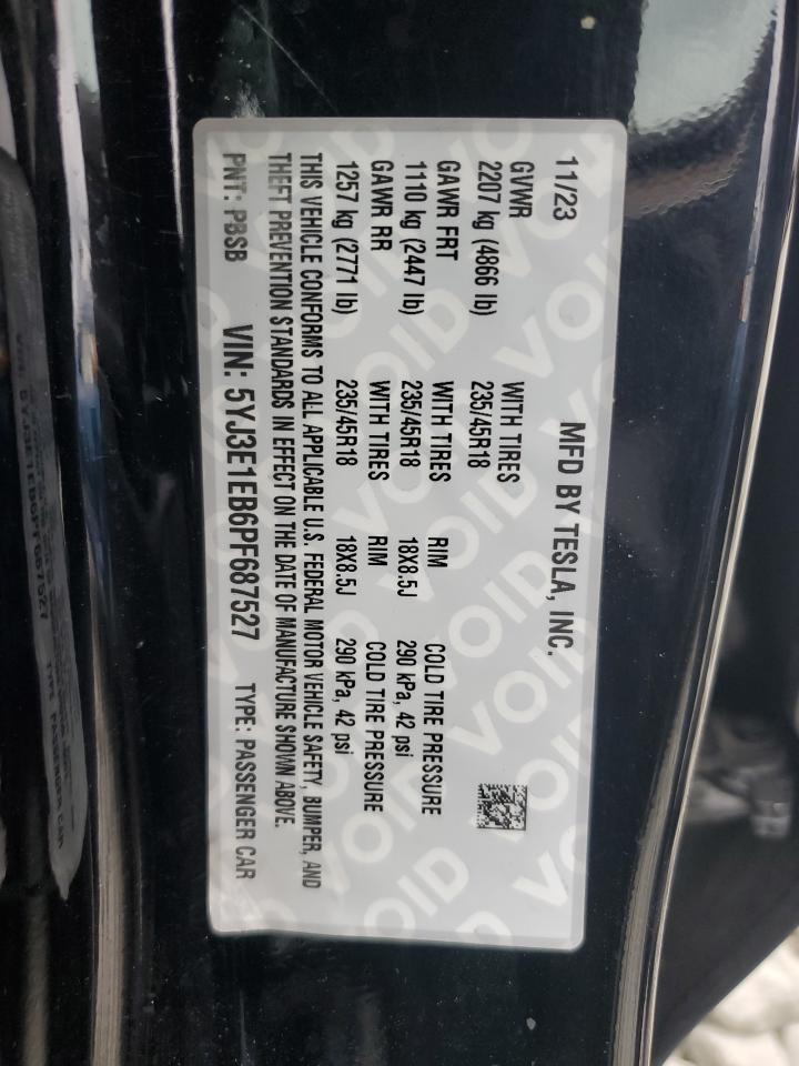 2023 TESLA MODEL 3