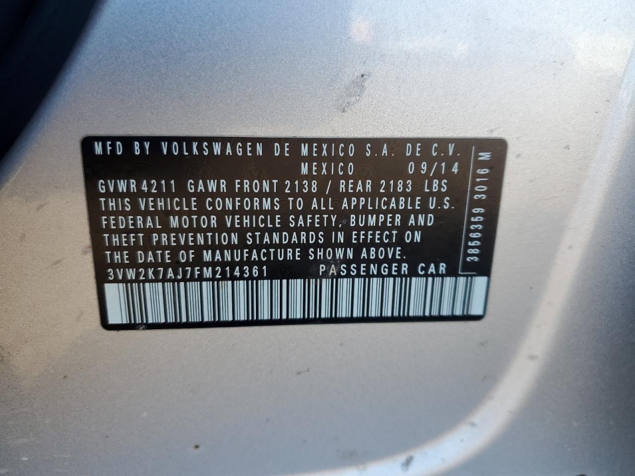 2015 VOLKSWAGEN JETTA