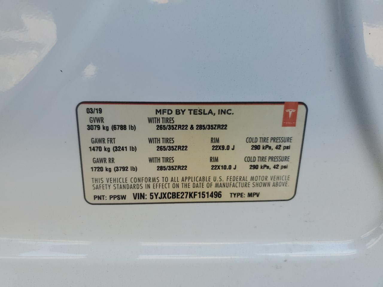 2019 TESLA MODEL X