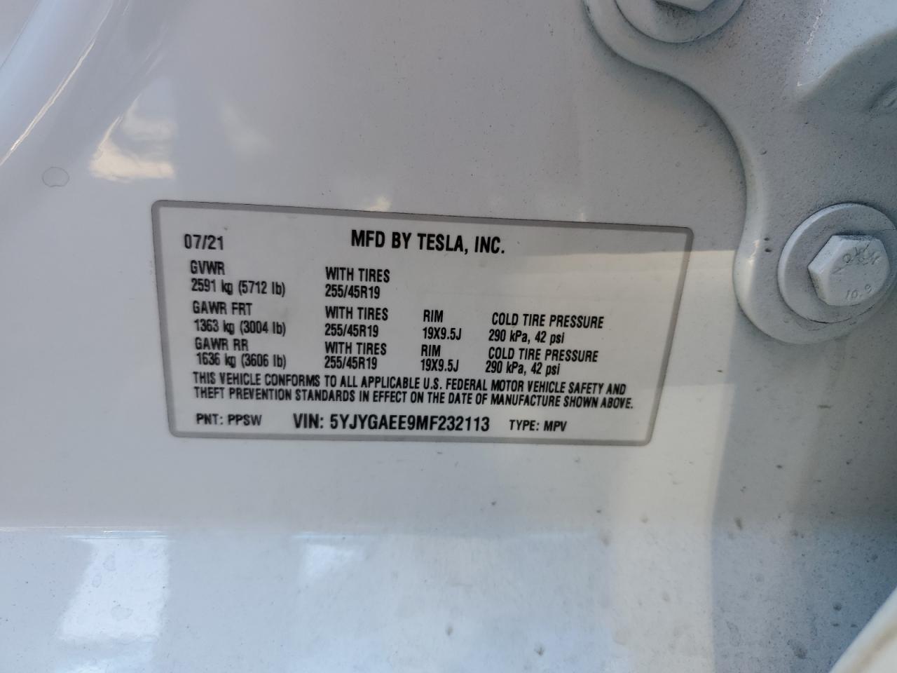 2021 TESLA MODEL Y