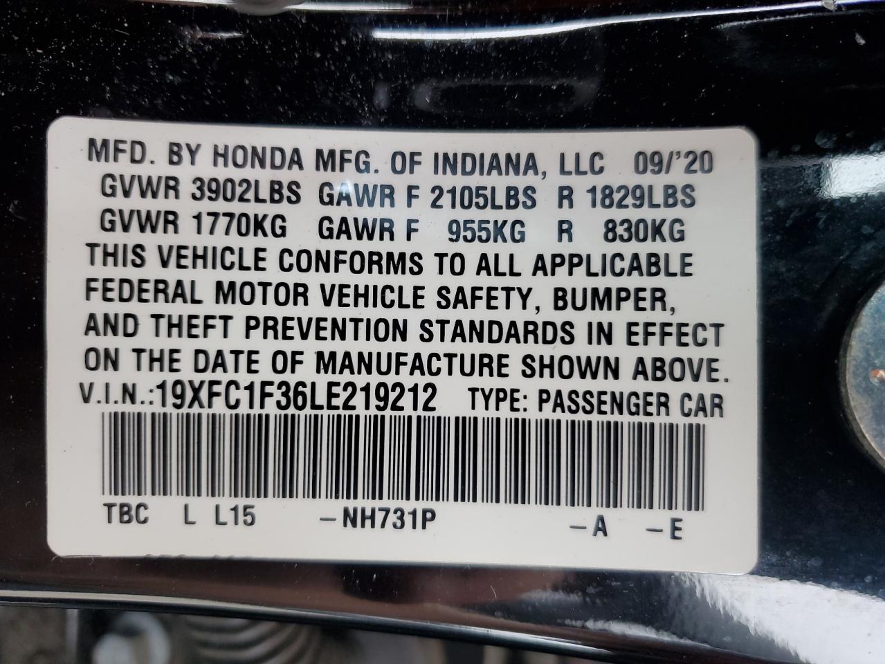 2020 HONDA CIVIC