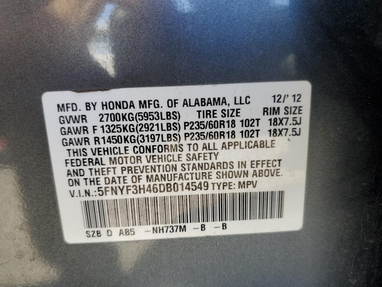 2013 HONDA PILOT