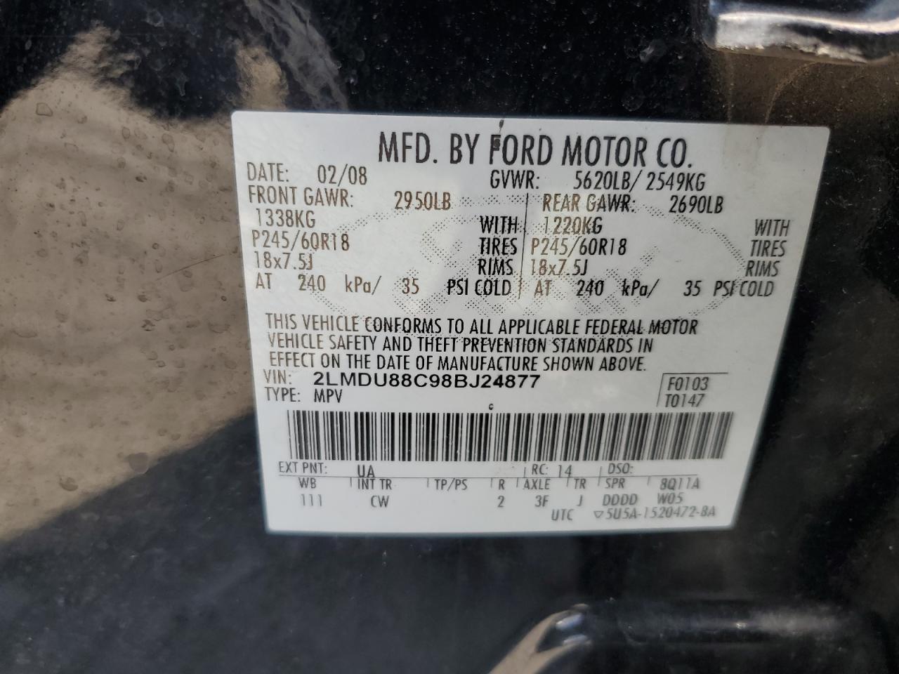 2008 LINCOLN MKX