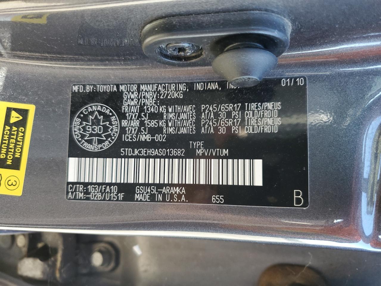 2010 TOYOTA HIGHLANDER