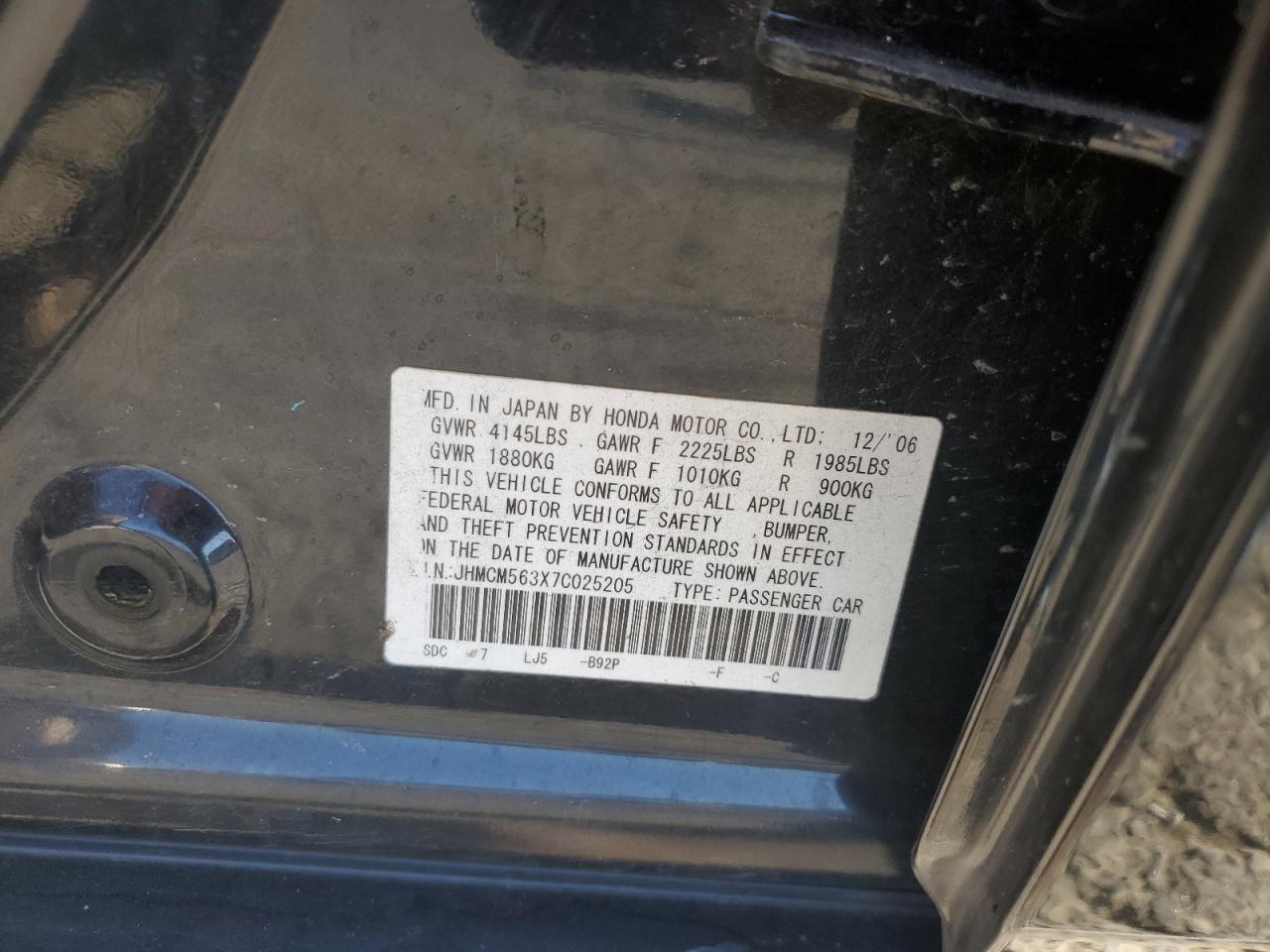 2007 HONDA ACCORD