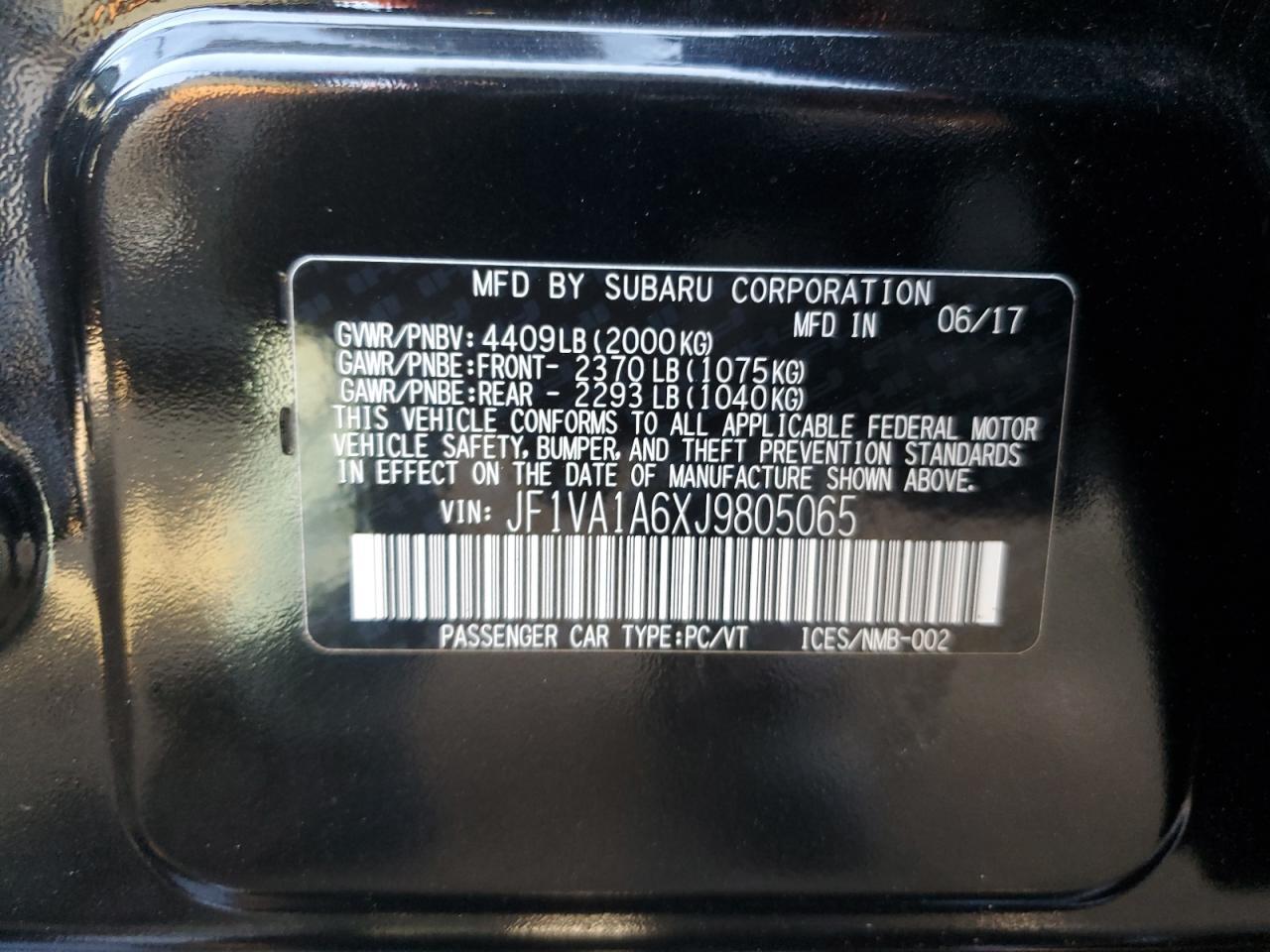 2018 SUBARU WRX