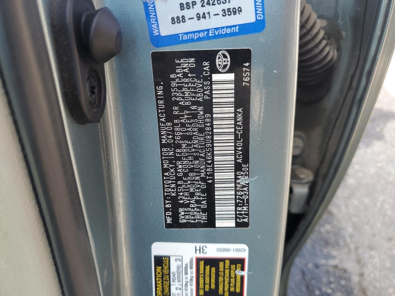 2009 TOYOTA CAMRY