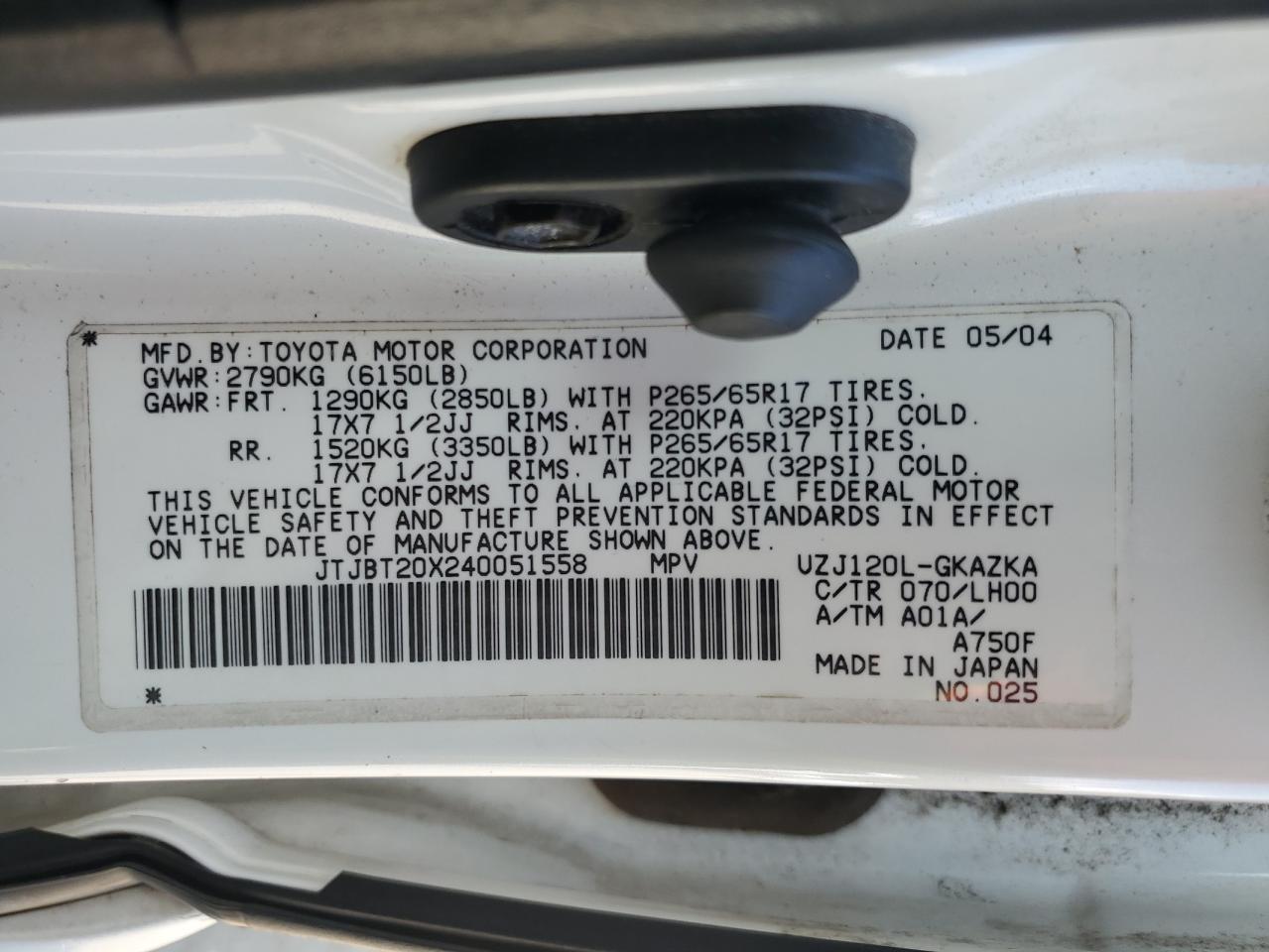 2004 LEXUS Gx 470