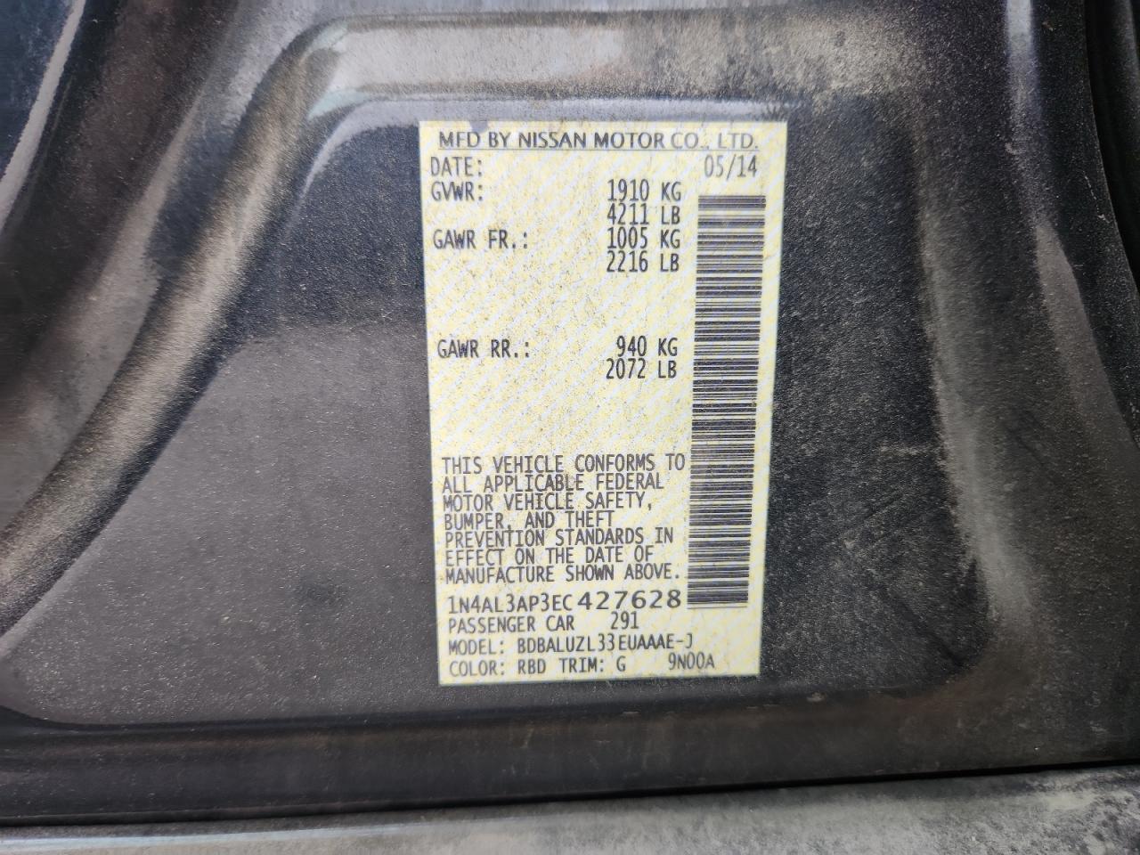 2014 NISSAN ALTIMA