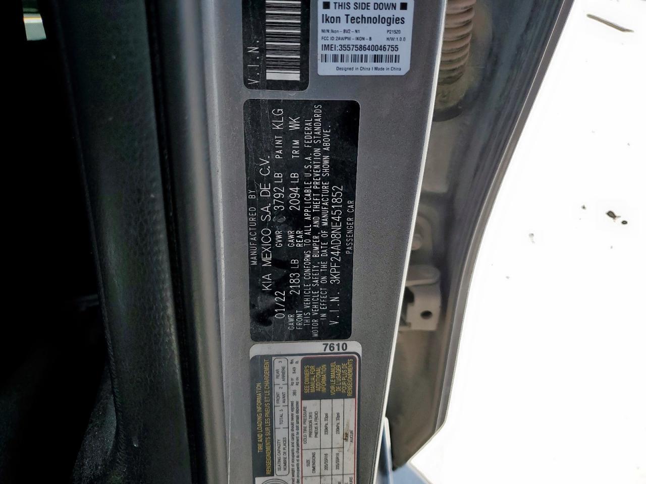 2022 KIA FORTE