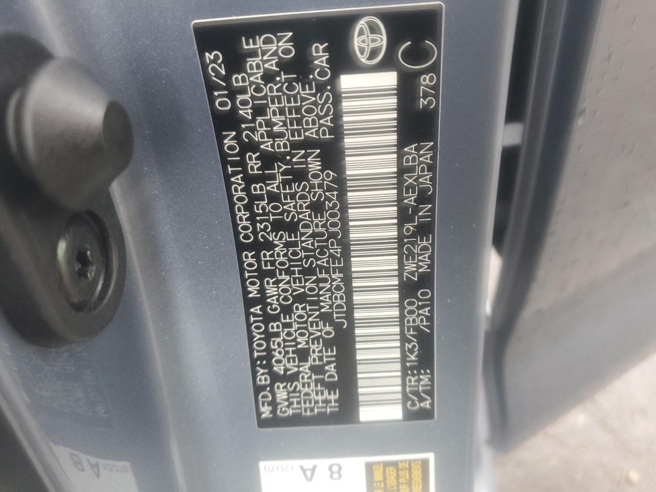 2023 TOYOTA COROLLA