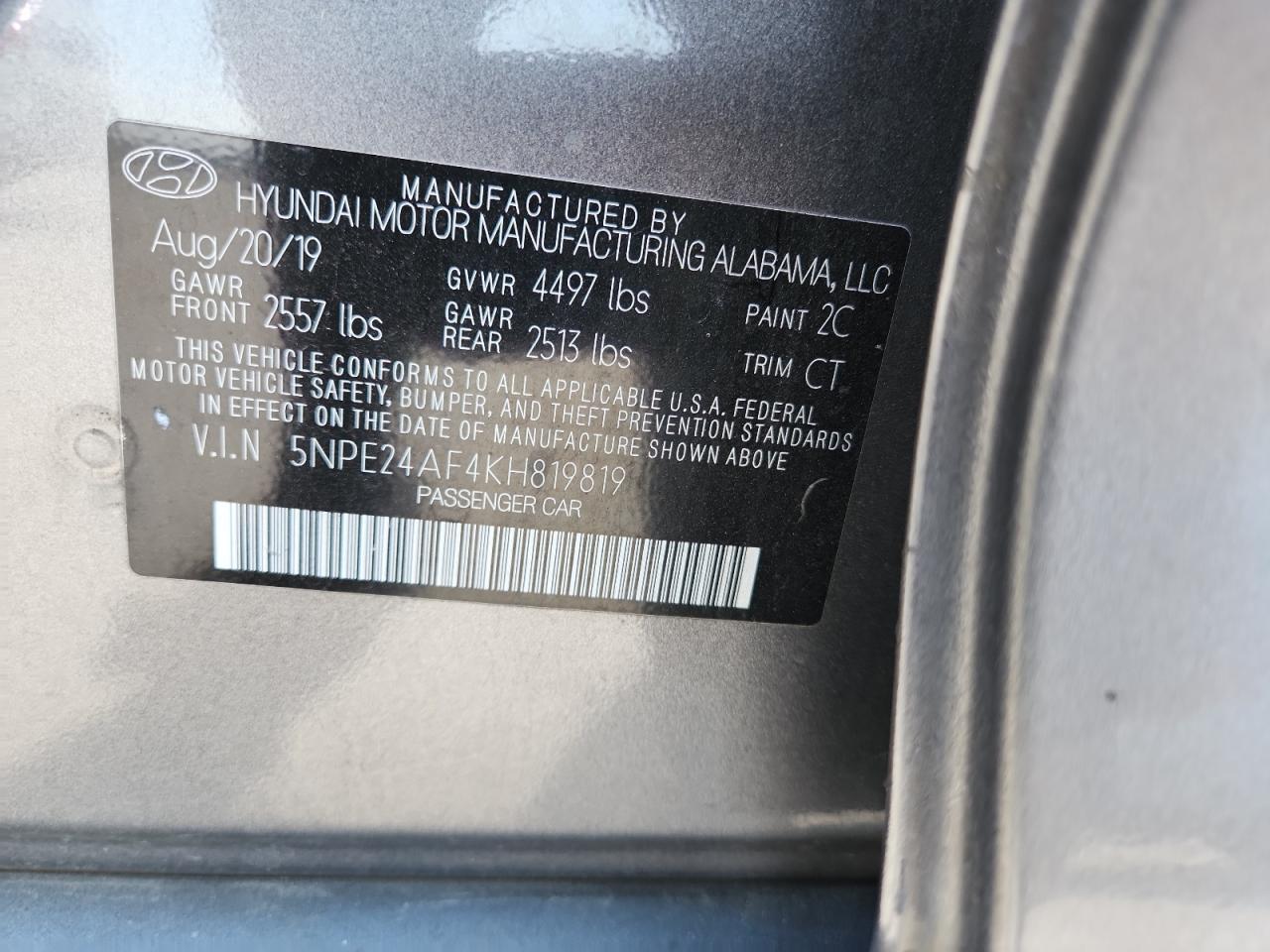 2019 HYUNDAI SONATA