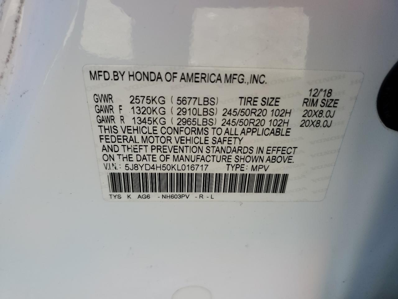 2019 ACURA MDX
