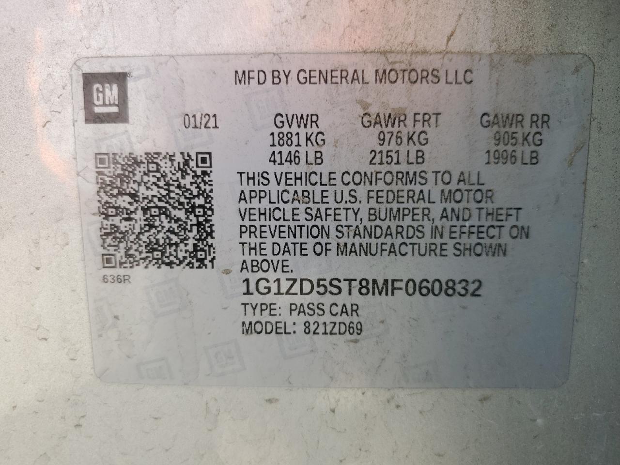 2021 CHEVROLET MALIBU