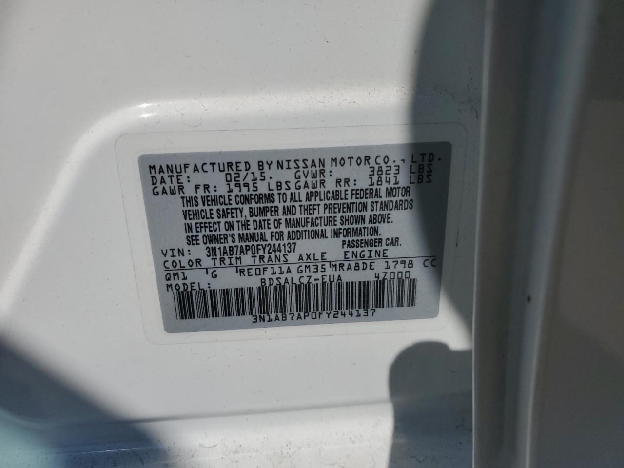 2015 NISSAN SENTRA