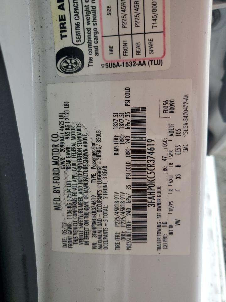 2012 FORD FUSION