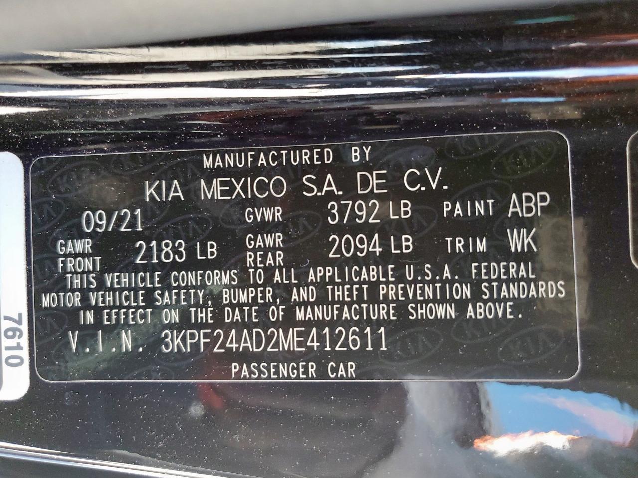 2021 KIA FORTE