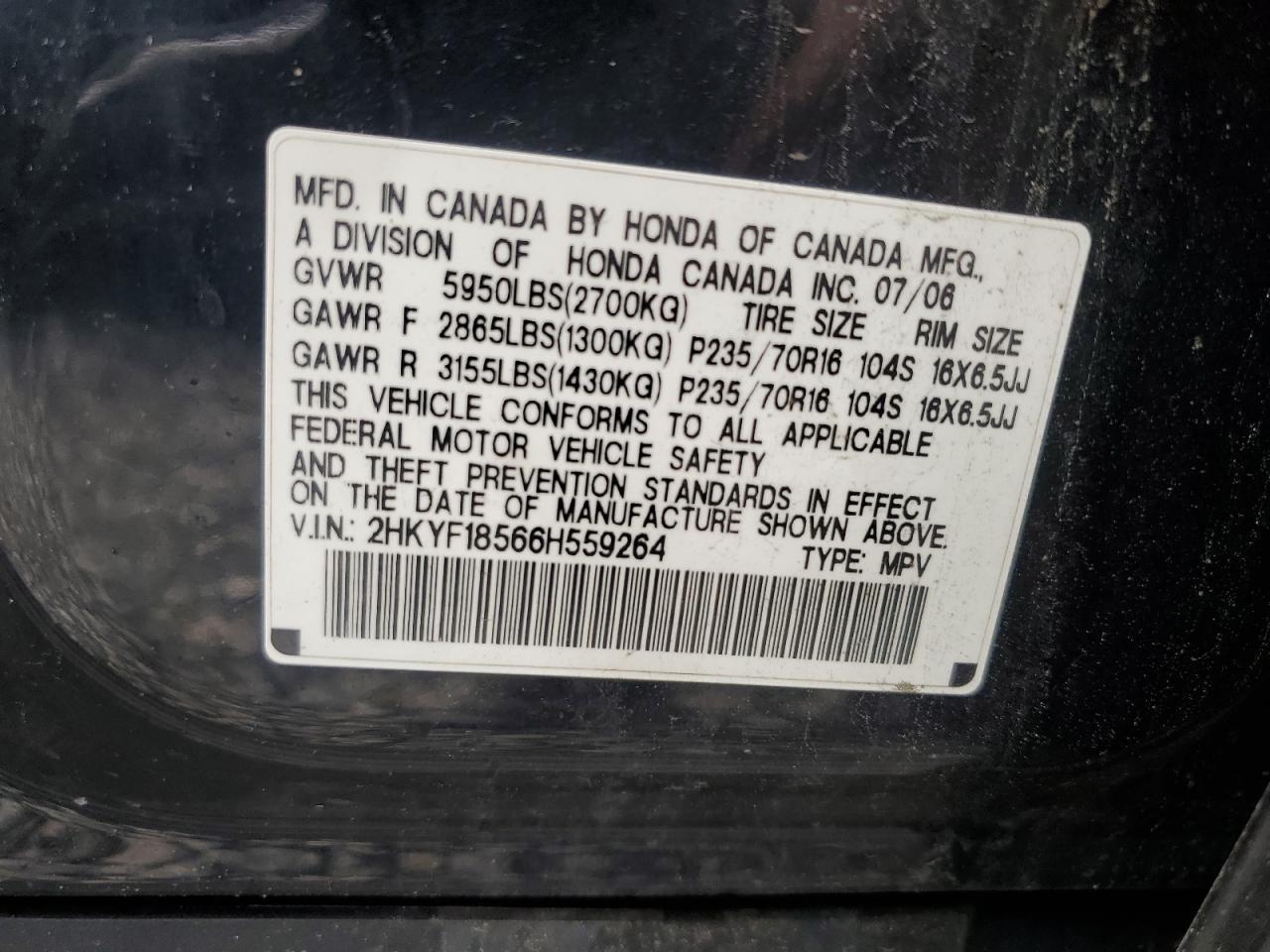 2006 HONDA PILOT