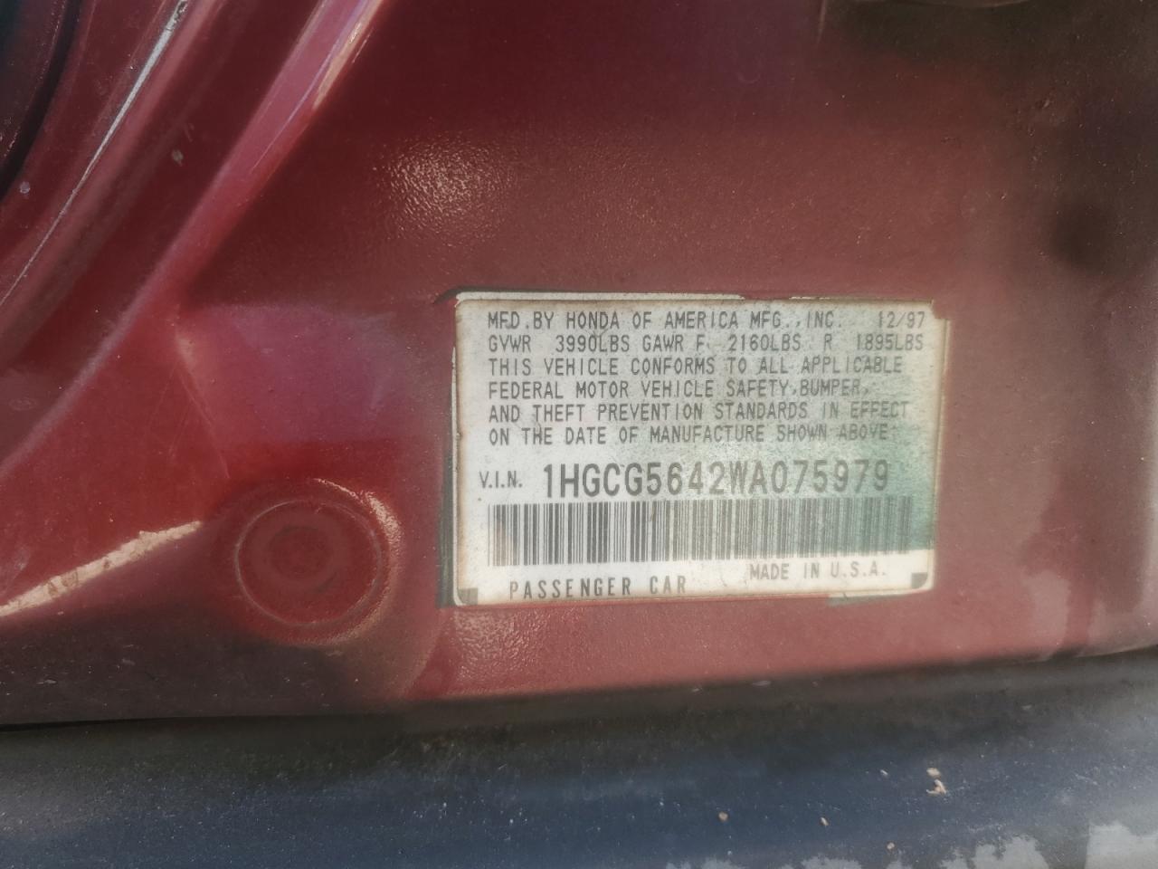 1998 HONDA ACCORD