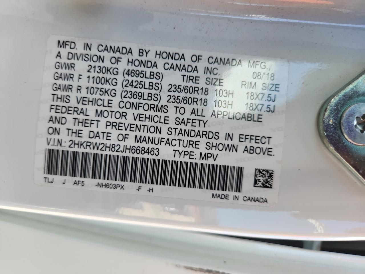 2018 HONDA CR-V