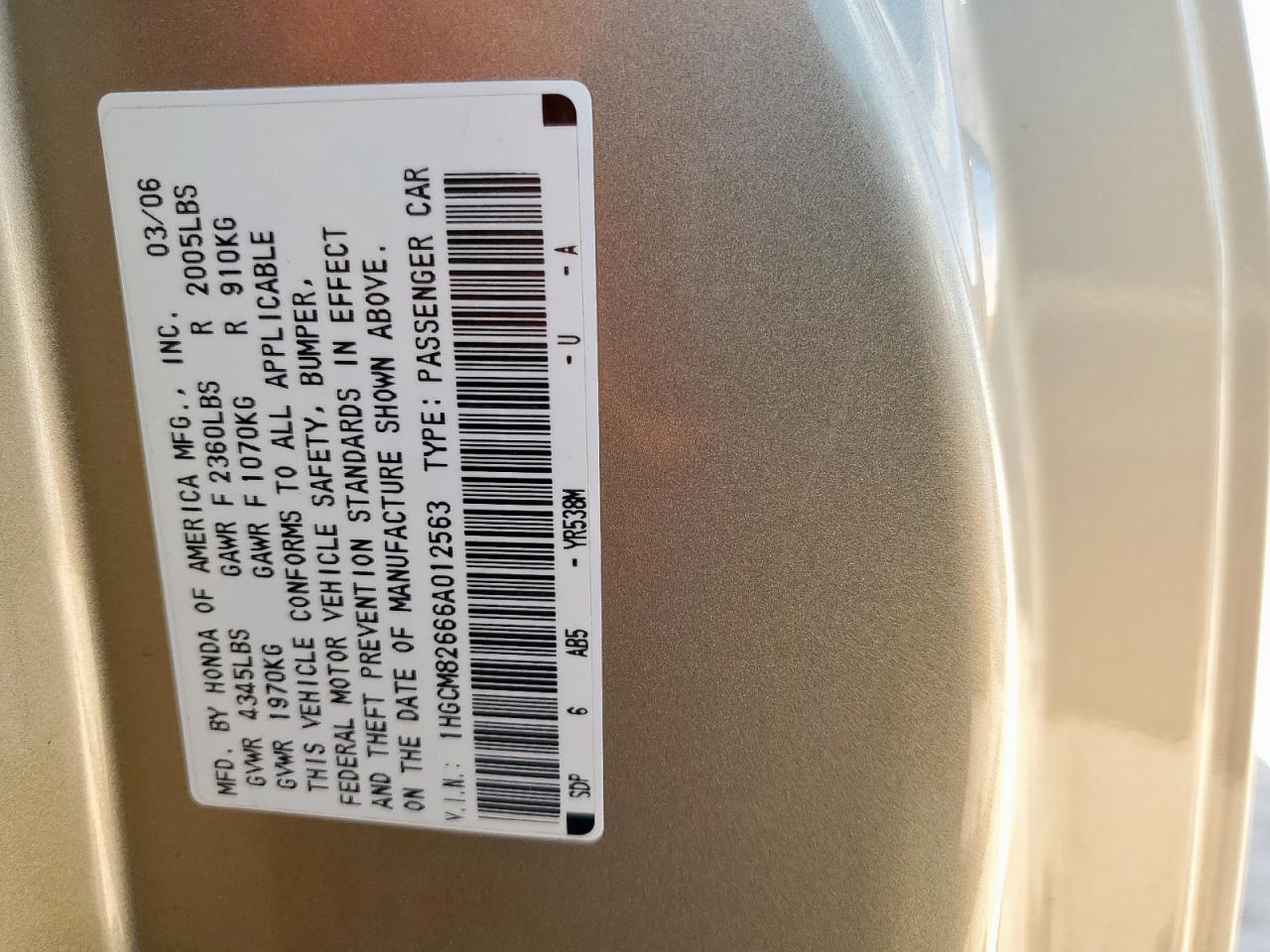 2006 HONDA ACCORD