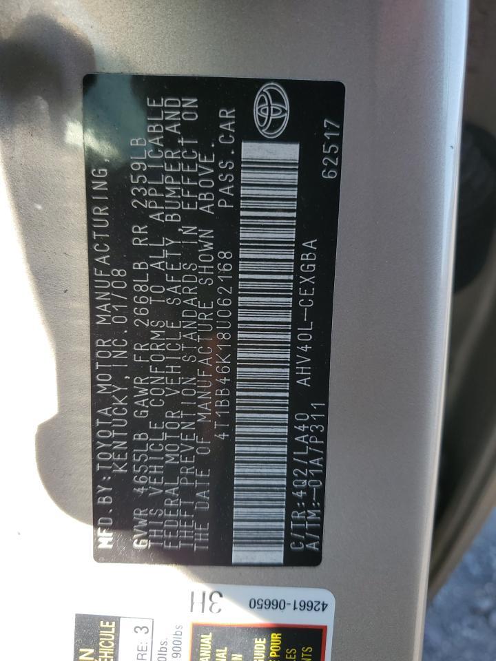 2008 TOYOTA CAMRY