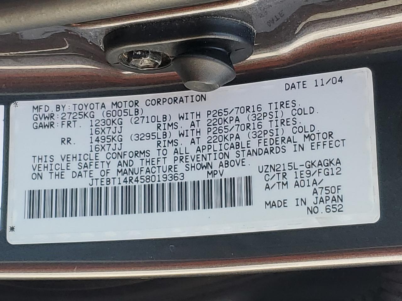 2005 TOYOTA 4Runner