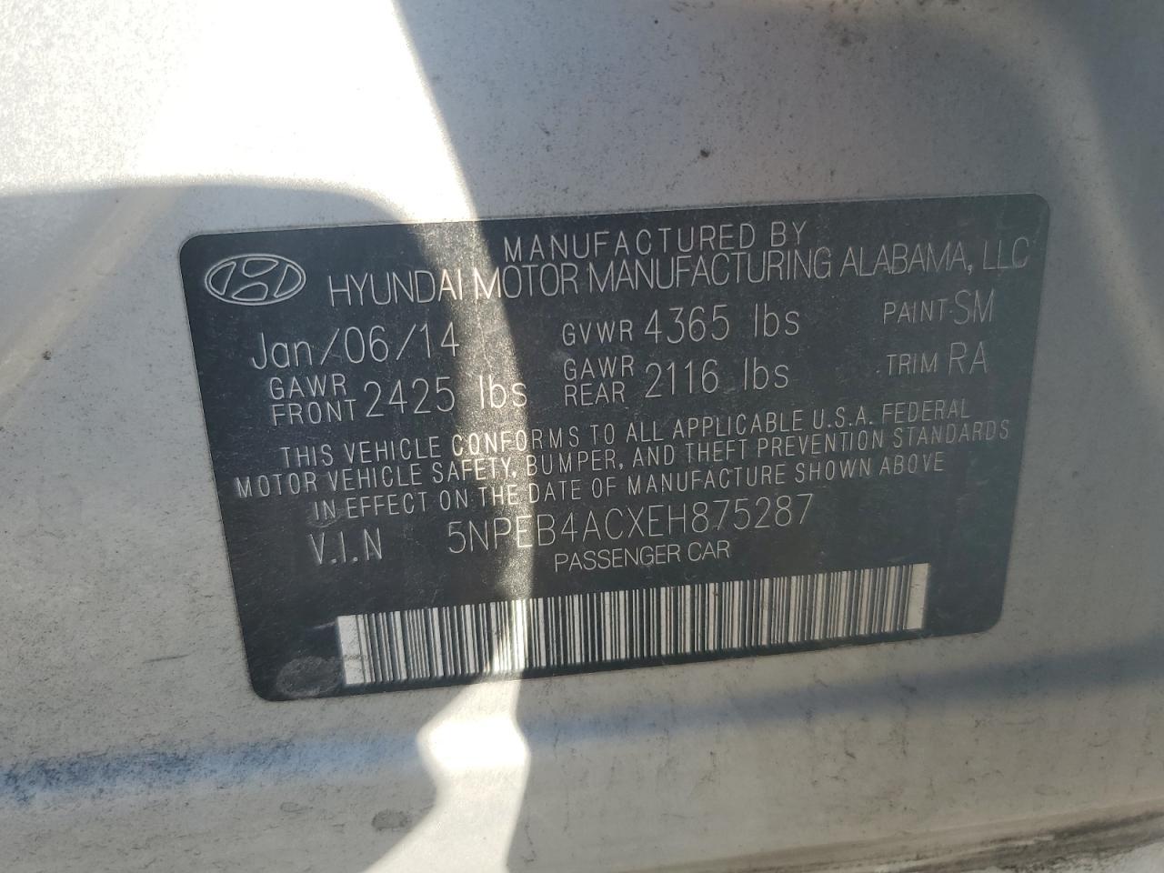 2014 HYUNDAI SONATA