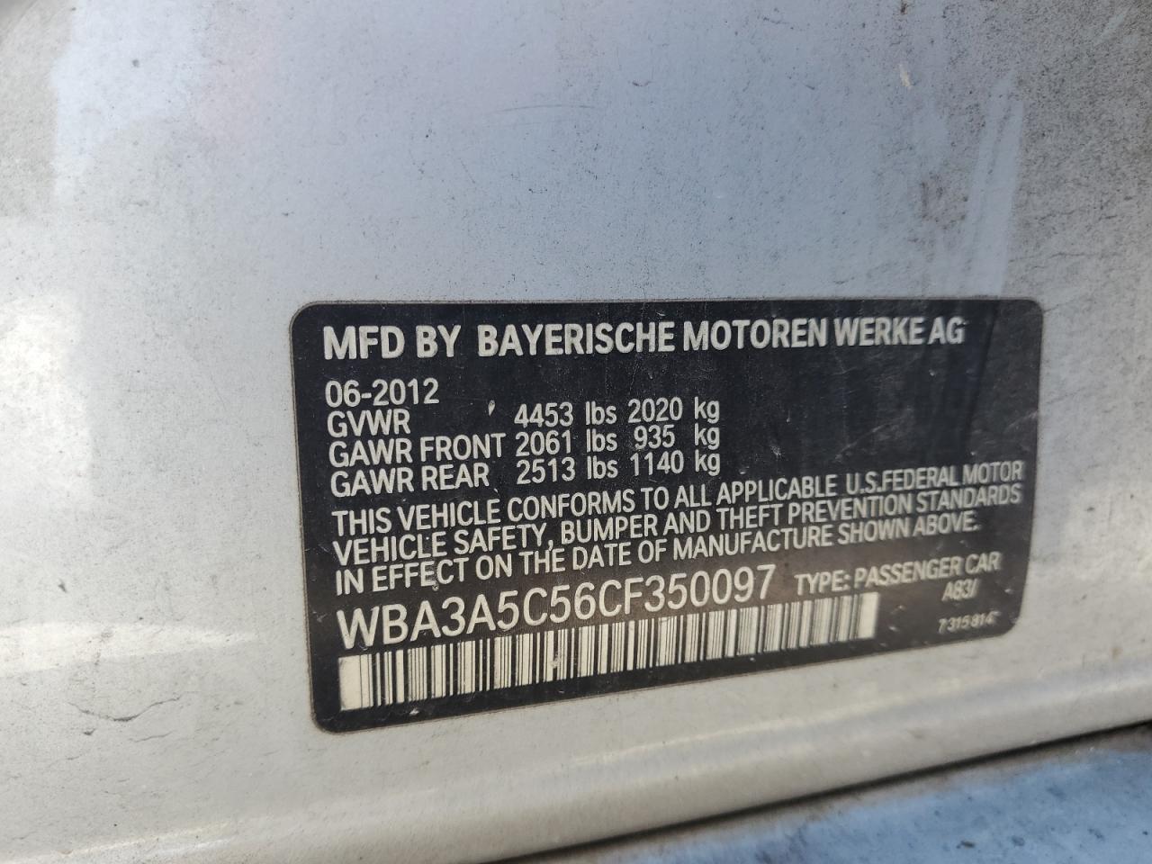 2012 BMW 3 SERIES