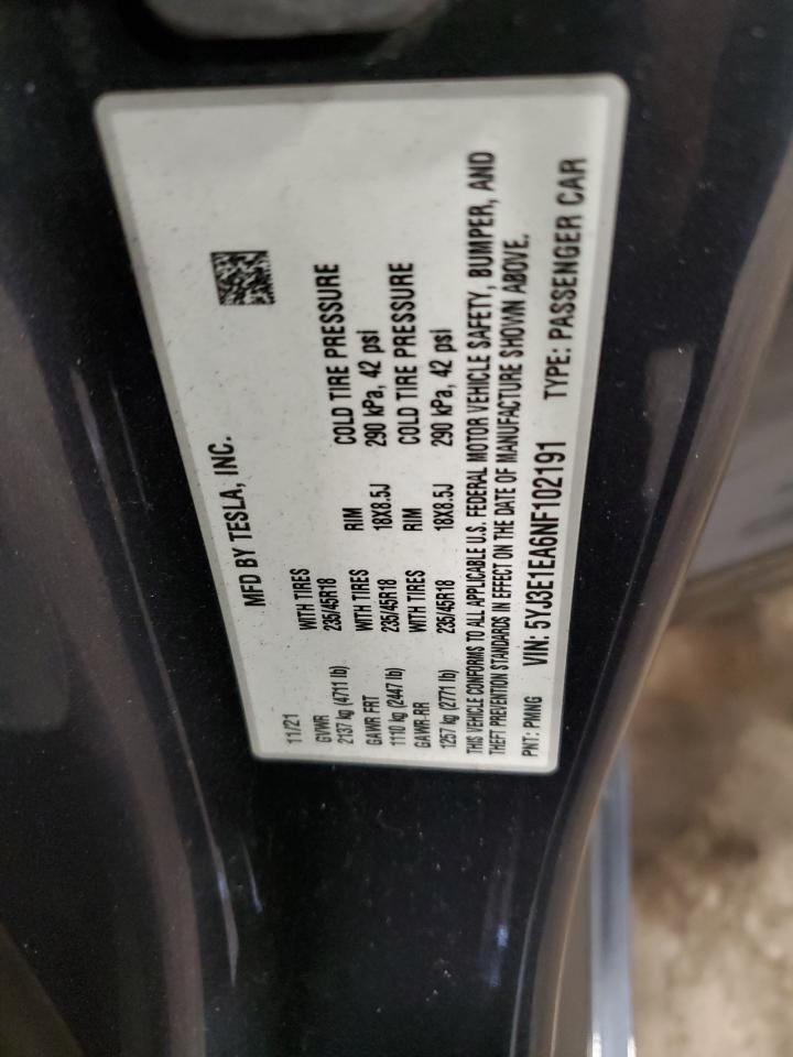 2022 TESLA MODEL 3