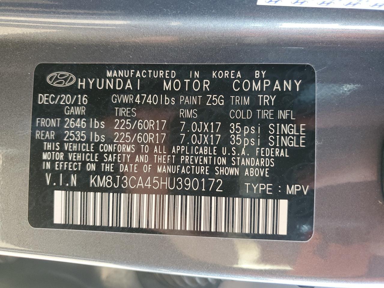 2017 HYUNDAI TUCSON