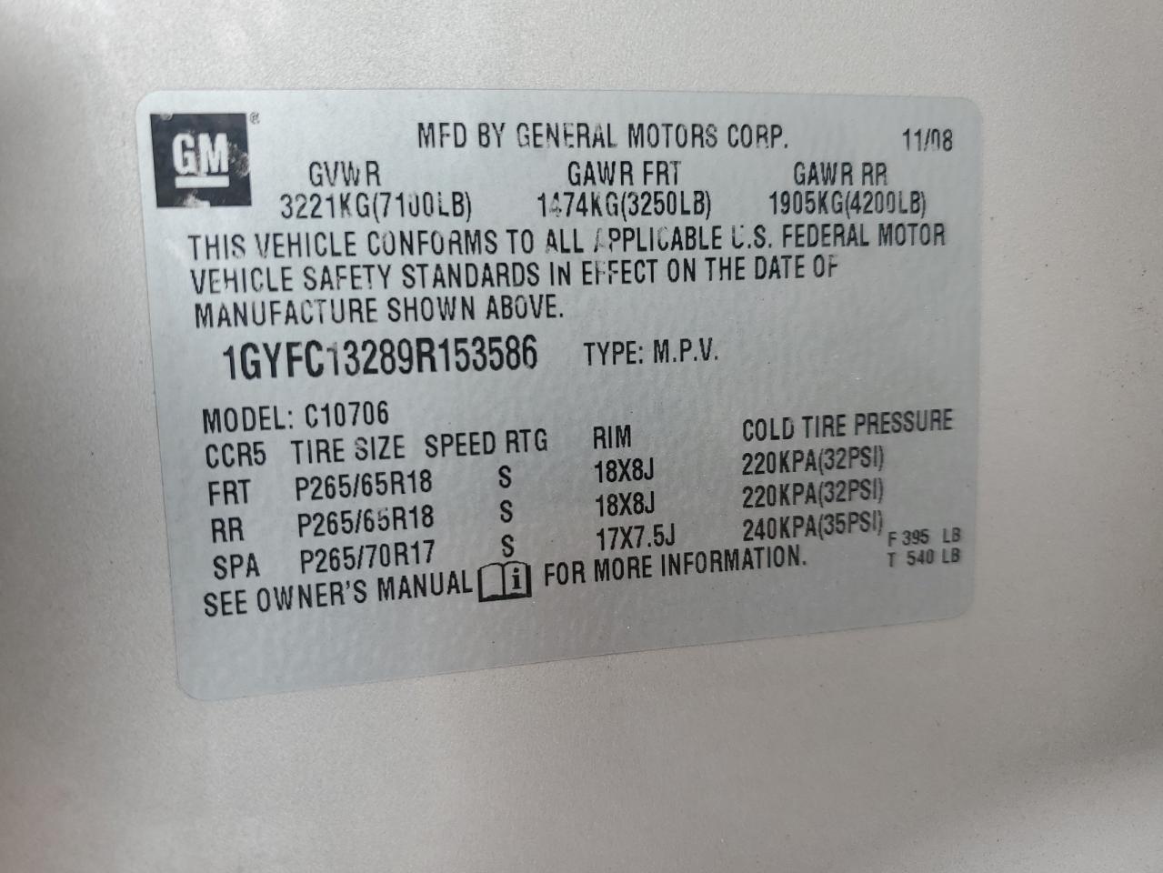 2009 CADILLAC ESCALADE