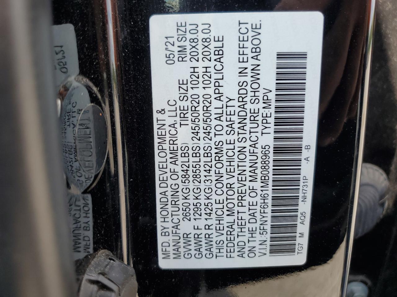 2021 HONDA PILOT