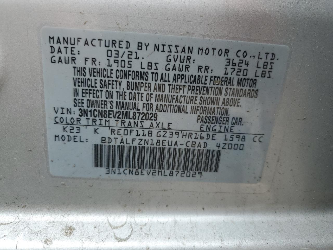 2021 NISSAN VERSA