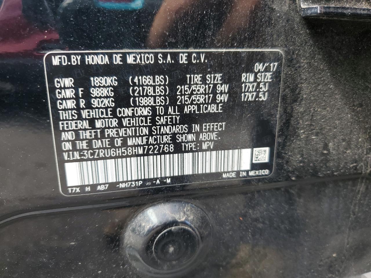 2017 HONDA HR-V