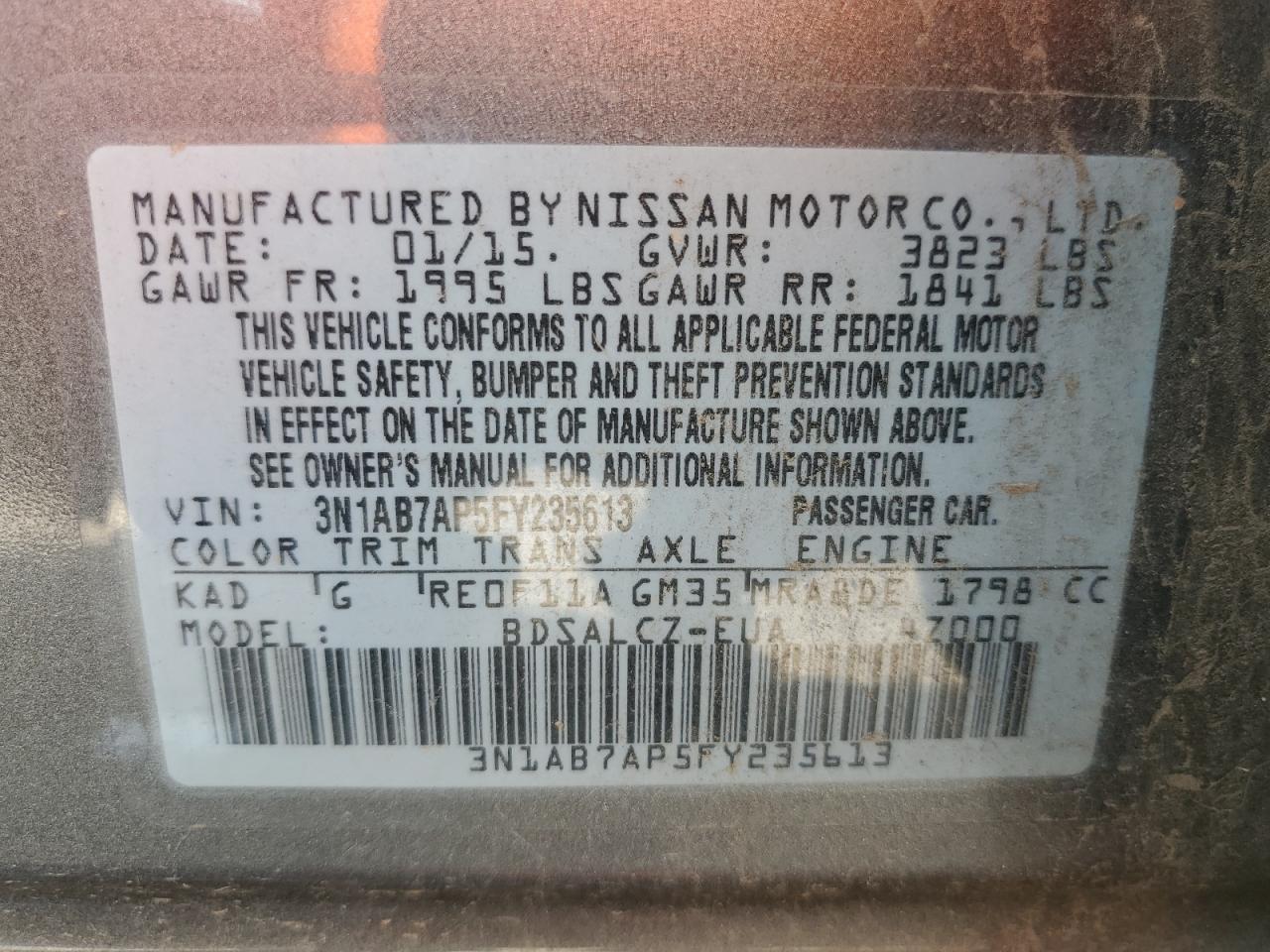 2015 NISSAN SENTRA