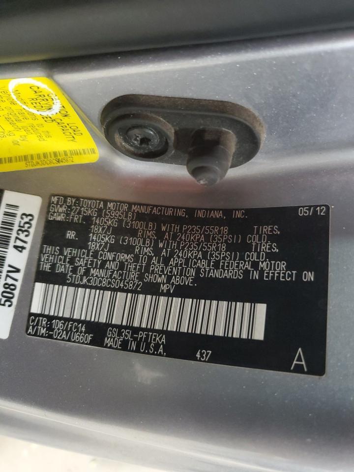 2012 TOYOTA SIENNA
