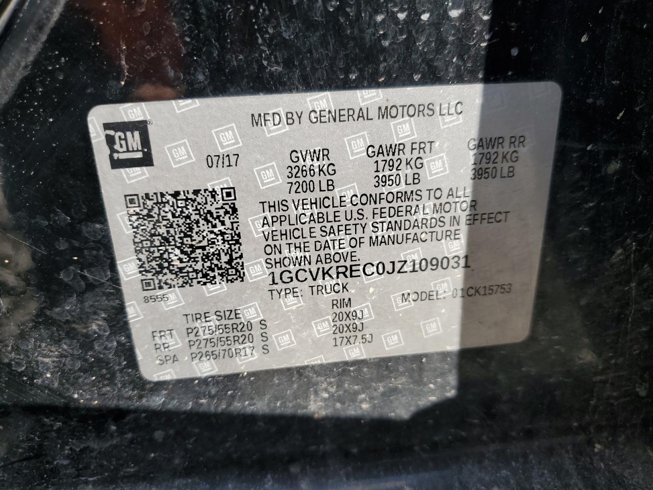 2018 CHEVROLET SILVERADO 1500