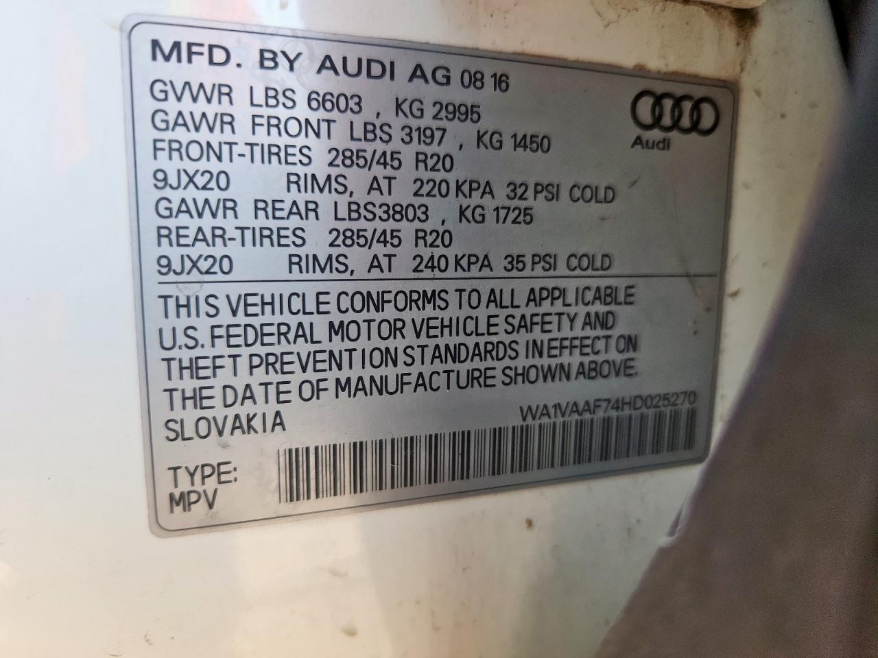 2017 AUDI Q7