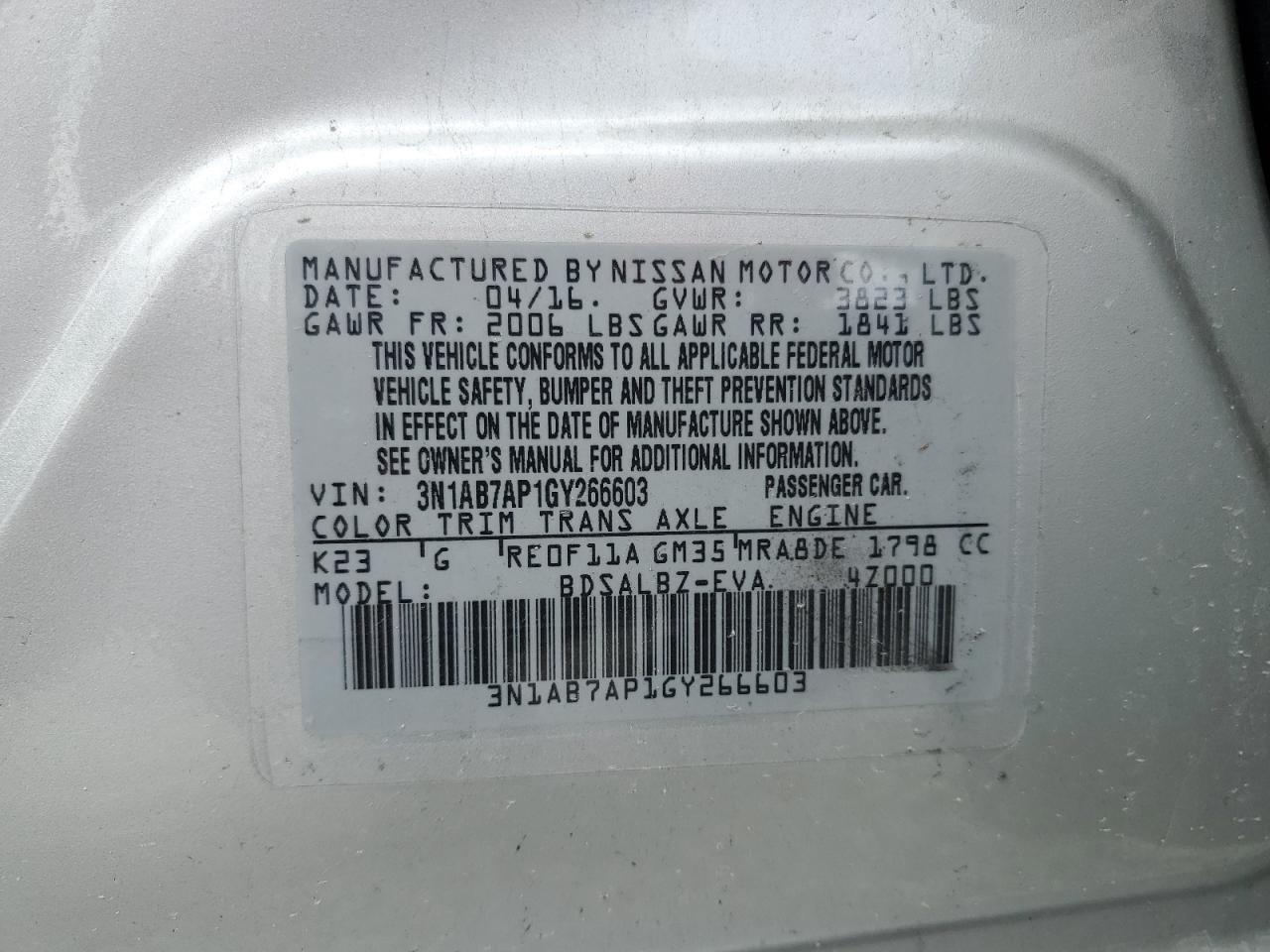 2016 NISSAN SENTRA
