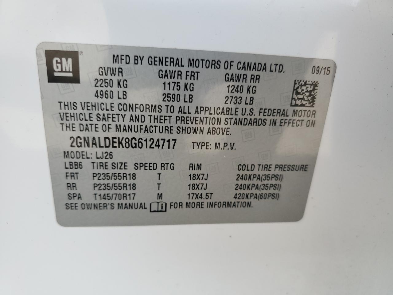 2016 CHEVROLET EQUINOX