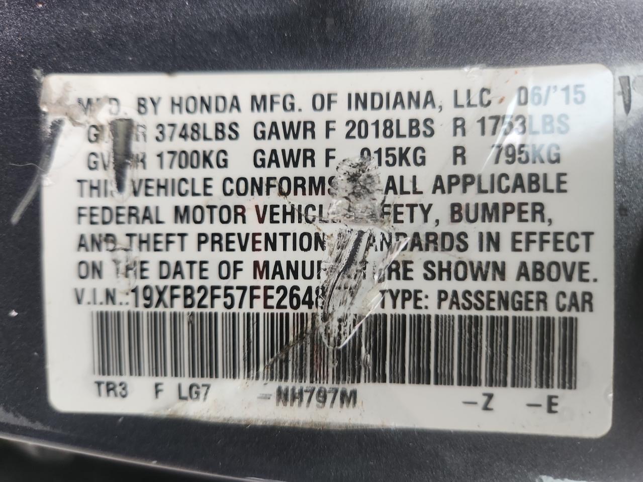 2015 HONDA CIVIC